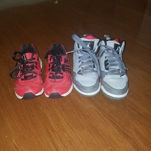 Boys Jordans and Reebok size 11